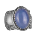 Natural Stone Ring, 925 Sterling Silver Ring, (Chalcedony)