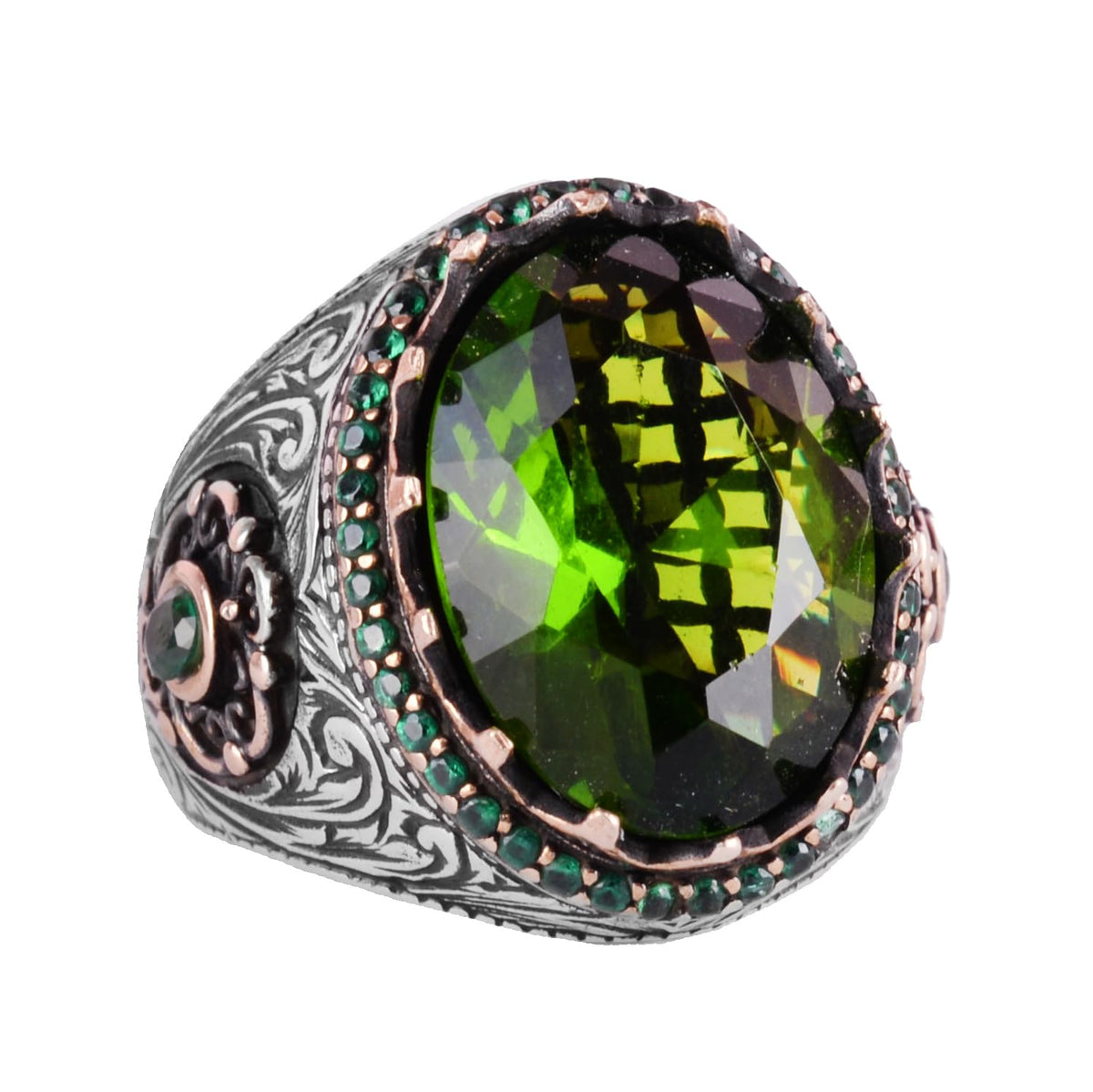 Artificial Stone Ring - 925 Sterling Silver Handmade Ring - Colorless Stone Ring