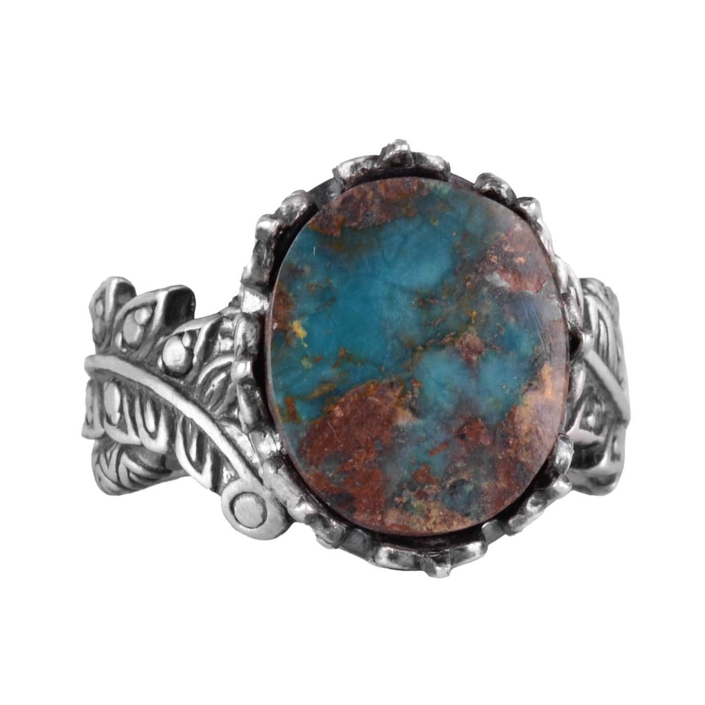 Natural Arizona Turquoise Stone Men's Ring, 925 Sterling Silver Ring, Minimalist Handmade Ring (Model-2)