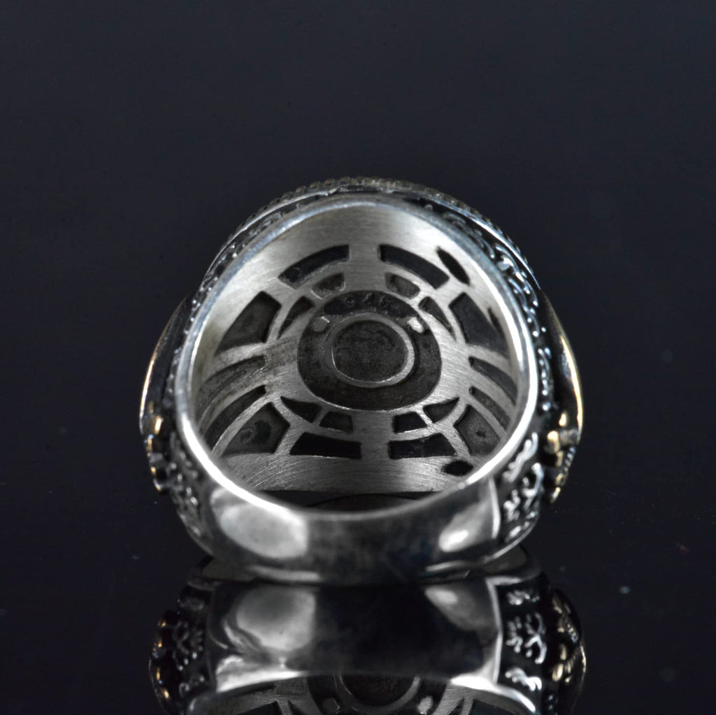 Handmade Islamic Star Design Ring - 925 Sterling Silver Men's Ring with Written Inscriptions — 9