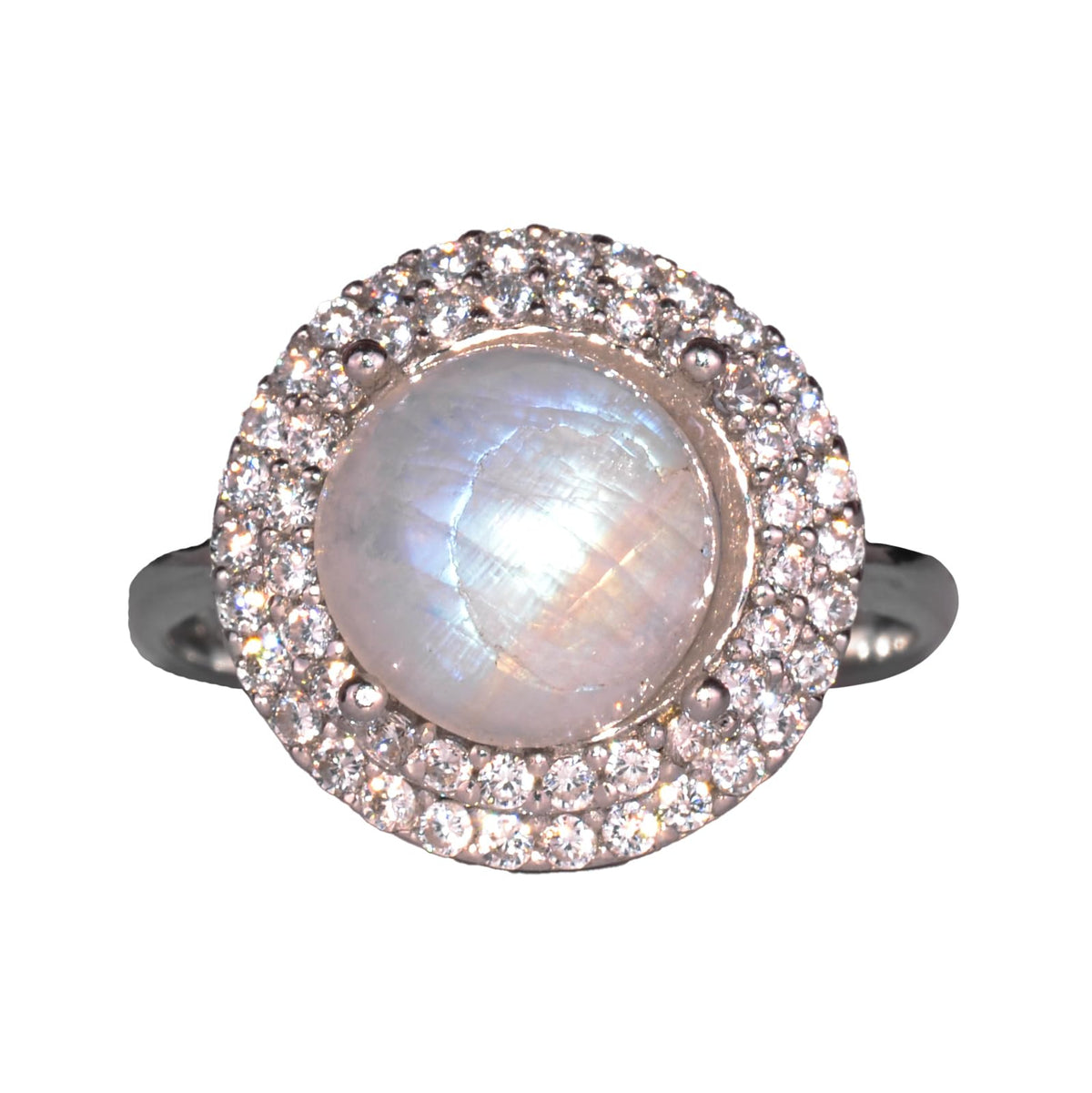 Natural Moonstone Women's Ring - 925 Sterling Silver