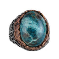 Natural Stone Handmade Ring - 925 Sterling Silver Ring (Chrysocolla)