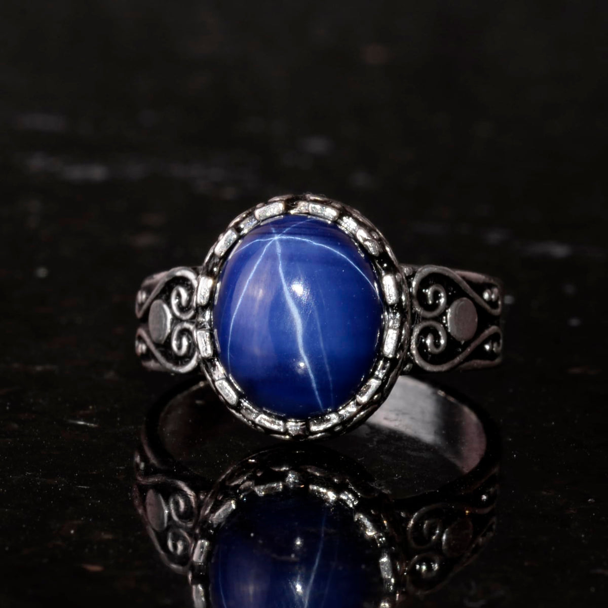 Natural Star Sapphire Stone Ring — 4
