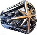 KAMBO Handmade 925 Sterling Silver Compass Signet Ring for Men, Modern Vintage Style Statement Jewelry, Customizable Com