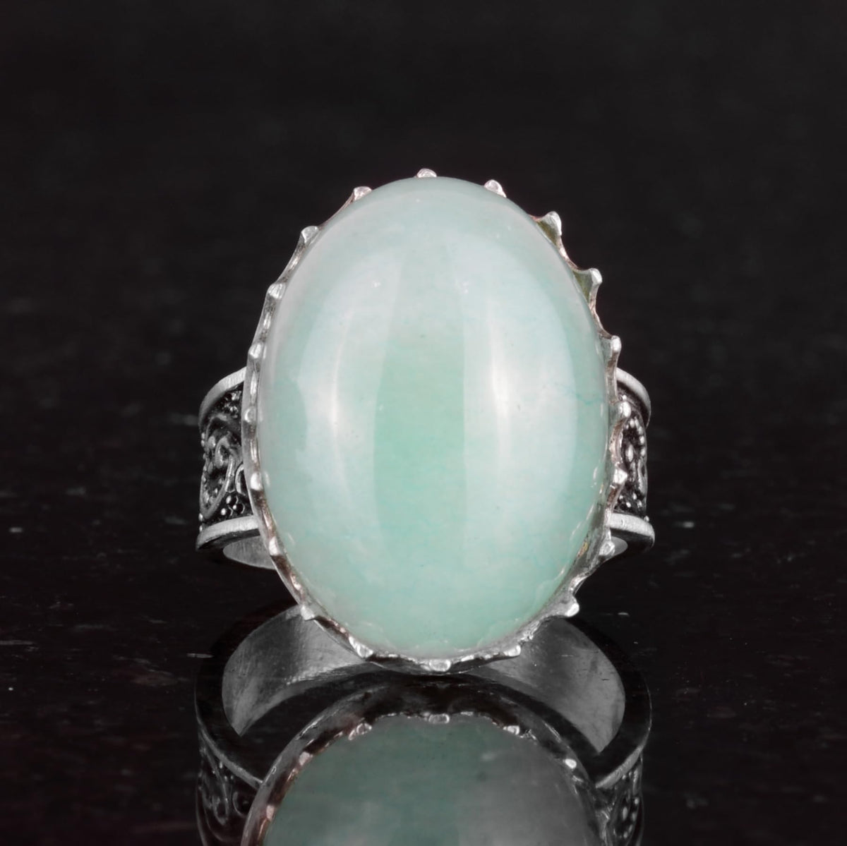 Natural Amazonite Stone Ring - 925 Sterling Silver Handmade Ring — 4
