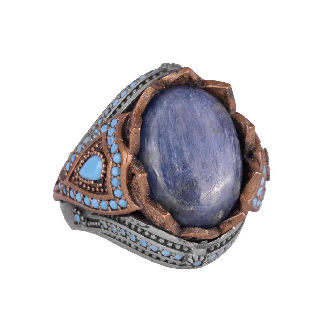 Natural Stone Ring - Handcrafted 925 Sterling Silver Ring (Kyanite)