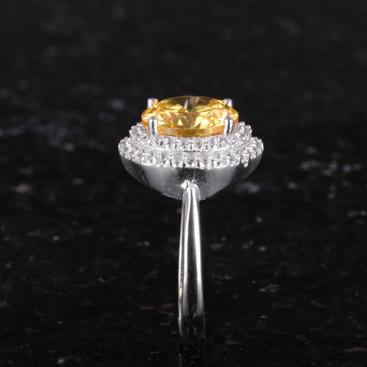 Kambo Stone Handcrafted Ring - 925 Sterling Silver Women's Ring - Elegant Round Cut Stone — 6