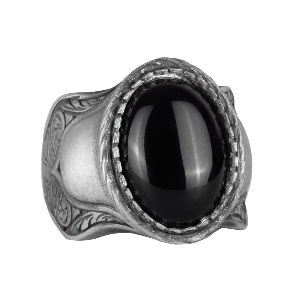 KAMBO Natural Gemstone Ring for Men, 925 Solid Sterling Silver, Unique Design, Size Available