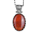 Natural Red Bloodstone Necklace - 925 Sterling Silver Necklace