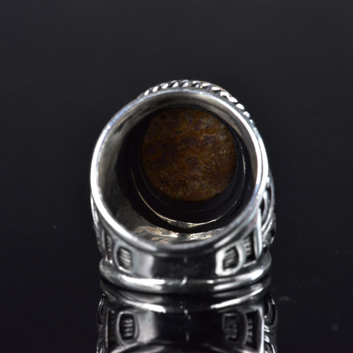 Turquoise Stone Ring, 925 Sterling Silver Handmade Dragon Scale Design — 8