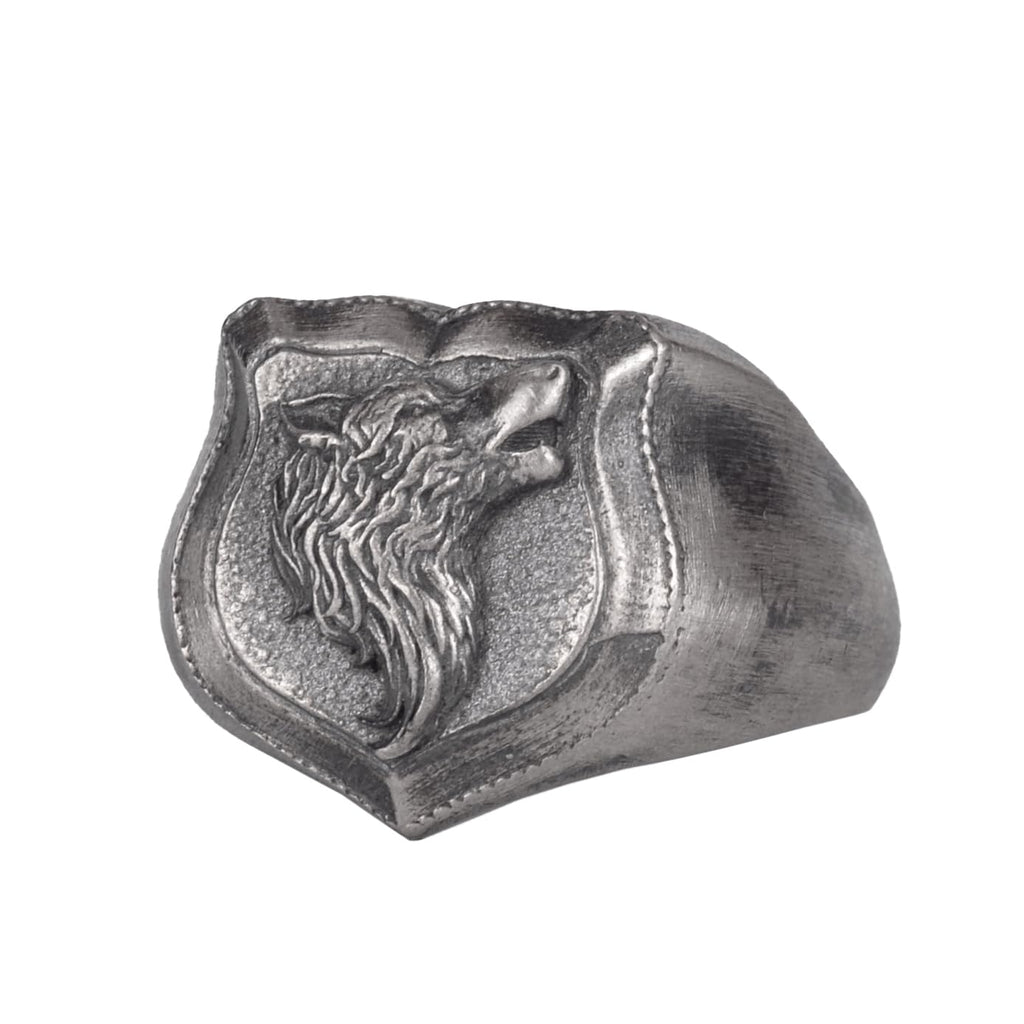 KAMBO 925 Sterling Silver Wolf Head Ring – Handmade Men's Animal Symbol Ring – Bold Gothic Statement Jewelry – Protection and Strength Design (Silver)