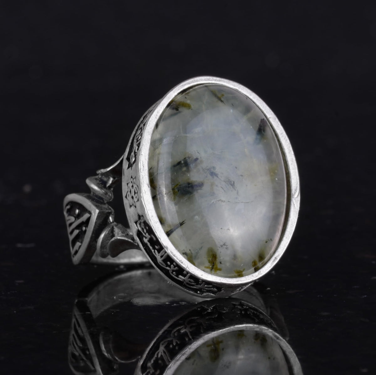 Real Natural Prehnite Stone Ring - Handmade 925 Sterling Silver - Symbol of Wisdom, Protection, and Spirituality — 6