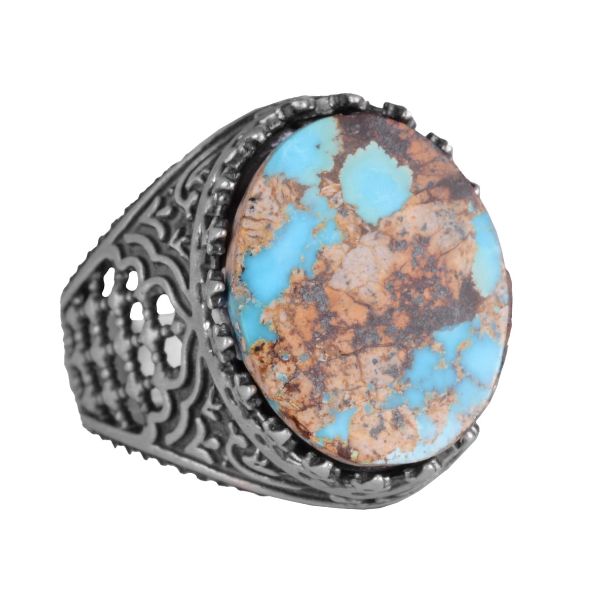 Natural Arizona Turquoise Stone 925 Sterling Silver Ring