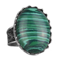 Natural Malachite Stone Ring - 925 Sterling Silver Handmade Ring