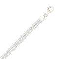 KAMBO Handmade 925 Sterling Silver Double Square Byzantine King Chain Necklace, Oxidized Finish, Unisex Statement Jewelr