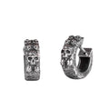 925 Sterling Silver Skull Hoop Earrings – Gothic Punk Style, Handmade Unisex Jewelry for Men and Women
