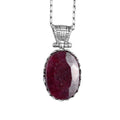 Natural Ruby Necklace - 925 Sterling Silver Necklace