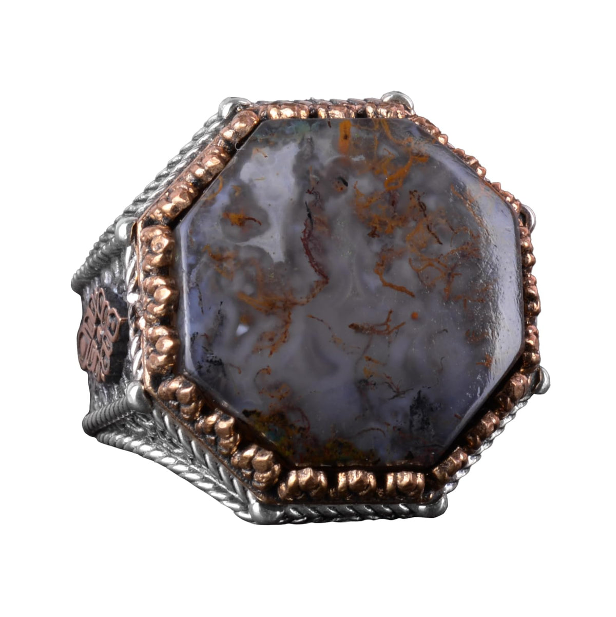 Natural Malachite Stone Octagonal Ring - Handmade 925 Sterling Silver Jewelry (Model-2)