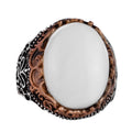 Natural Pearl Stone Handmade Ring - 925 Sterling Silver