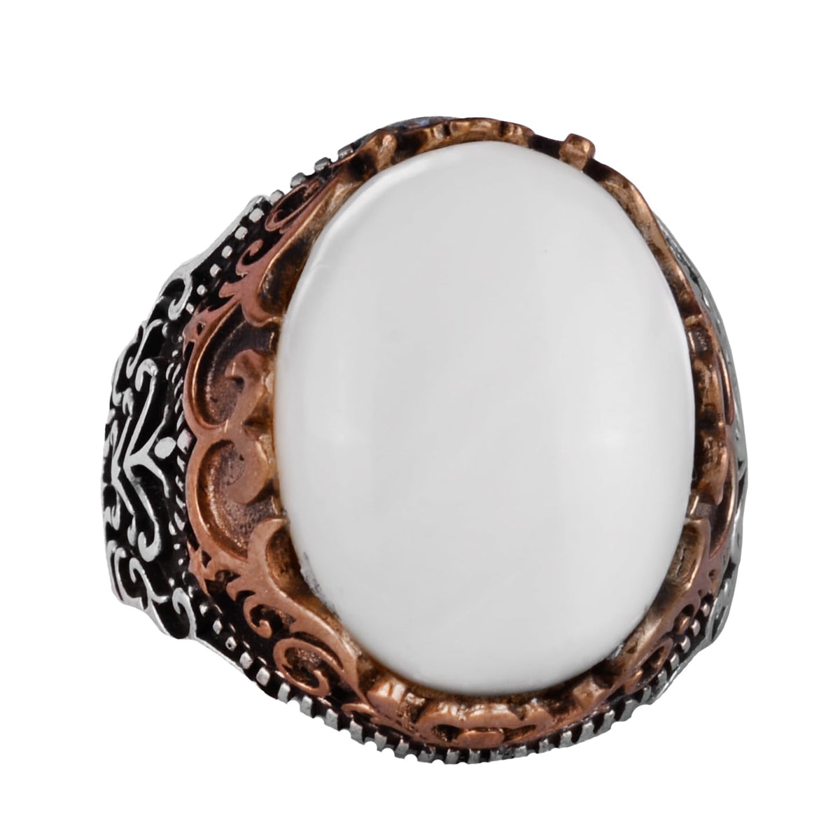 Natural Pearl Stone Handmade Ring - 925 Sterling Silver