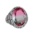 KAMBO Men's Luxury 925 Sterling Silver Created Gemstone Rings - Various and Unique Collection (Colorful Created Stone)