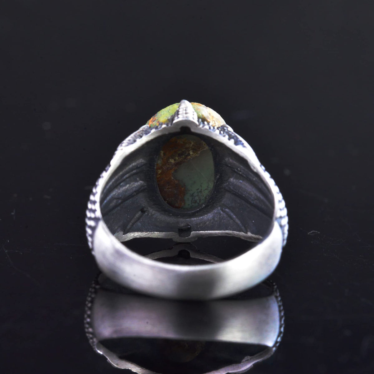 Natural Arizona Turquoise Stone Claw Ring - 925 Sterling Silver — 9