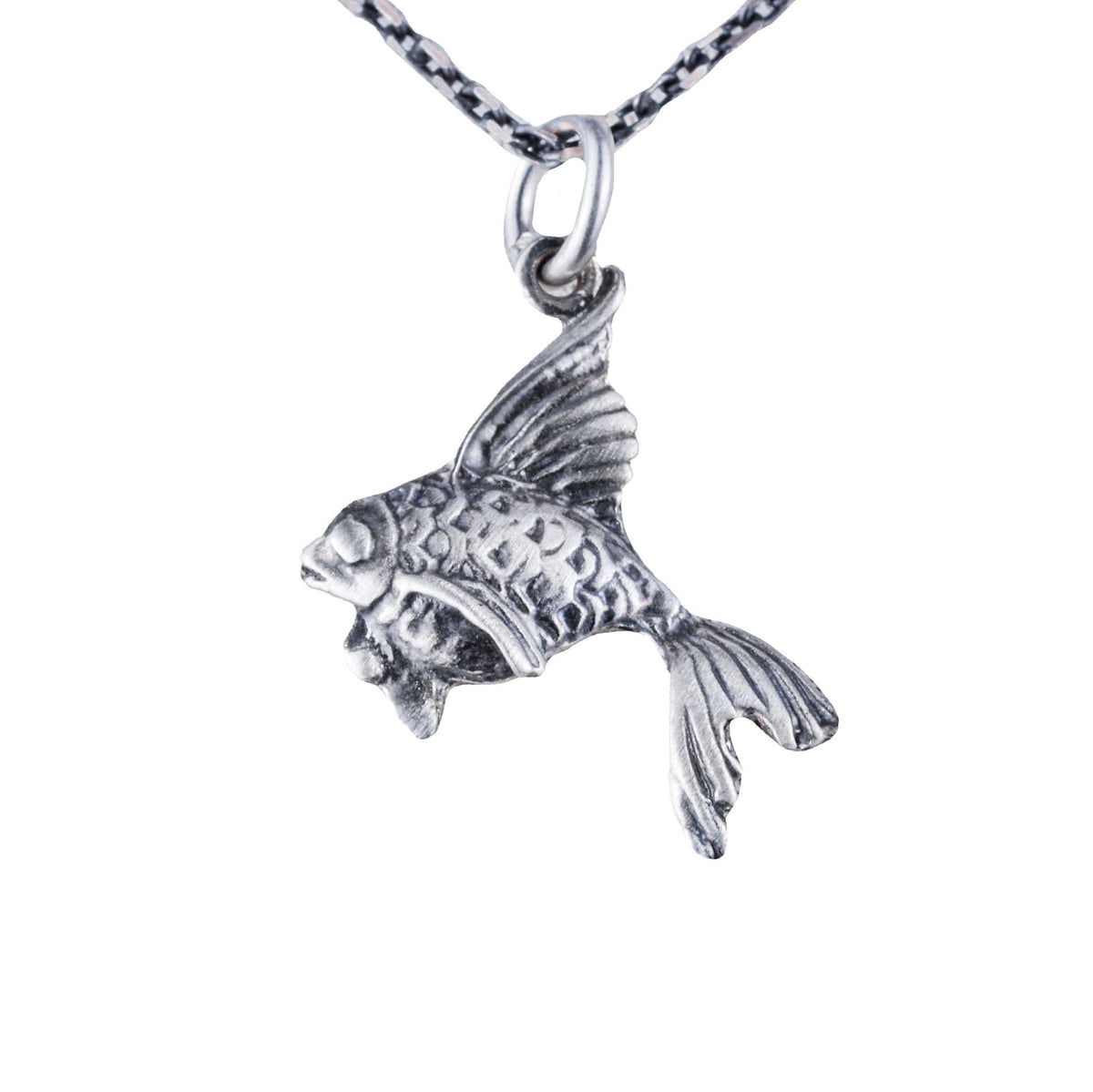 925 Sterling Silver Fish Pendant - Handmade Abundance and Flow Symbol