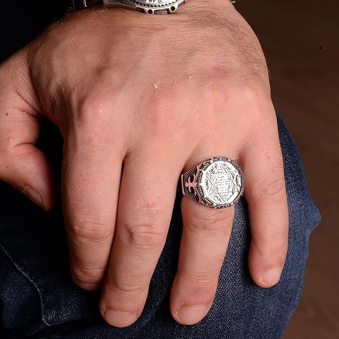 925 Sterling Silver Men's Ring - Star of David (Model-3) — 2