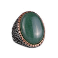 Natural Aventurine Stone Ring, Large Ring, 925 Sterling Silver Ring, Designer Silver Men's Ring