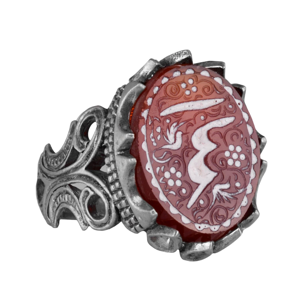 Natural Agate Stone, Silver Ring, Islamic Ring, Muslim Ring