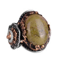 Natural Unakite Stone Ring - 925 Sterling Silver Men's Ring