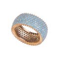 KAMBO 925 Sterling Silver Women's Wide Infinity Band - Rose Gold Plated Ring