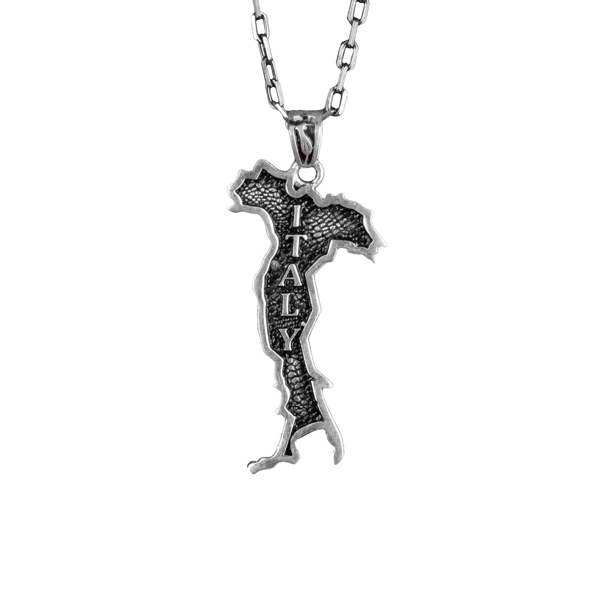 KAMBO 925K Solid Silver Country Map Cable Chain Necklace (Italy)