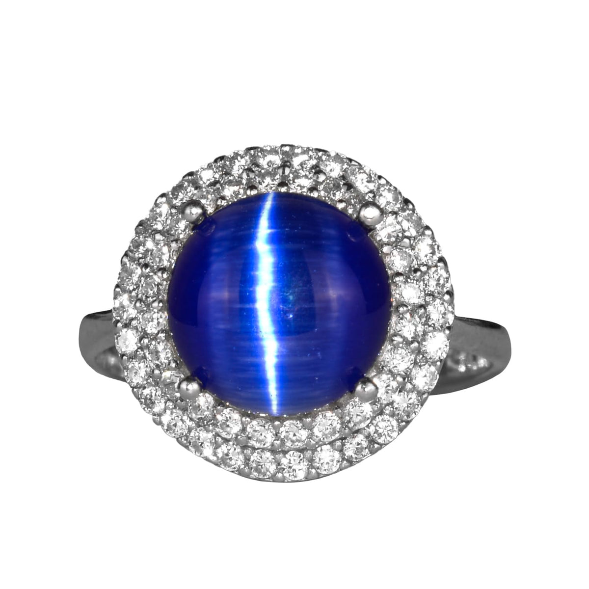 Navy Eye Stone Silver Ring