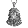 KAMBO Men's 925 Sterling Silver Jesus Christ Necklace – Cable Chain Thorn Crown Religious Jewelry (Silver)
