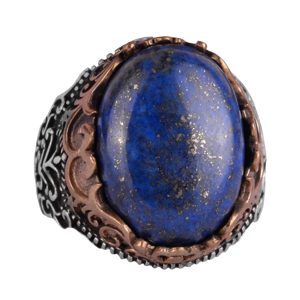 Natural Lapis Lazuli Stone Handmade Ring - 925 Sterling Silver