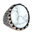 925 Sterling Silver Men's Ring - Handmade Elegance with Howlite Stone