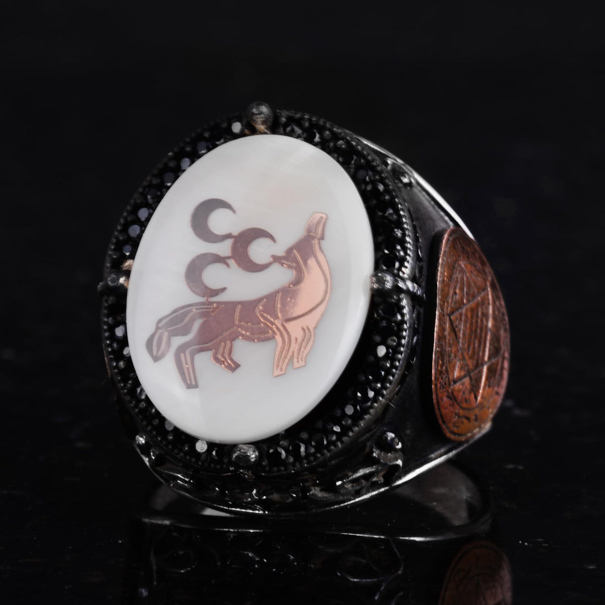 Patterned Handmade Ring - 925 Sterling Silver Men's Ring (Model-2) — 6