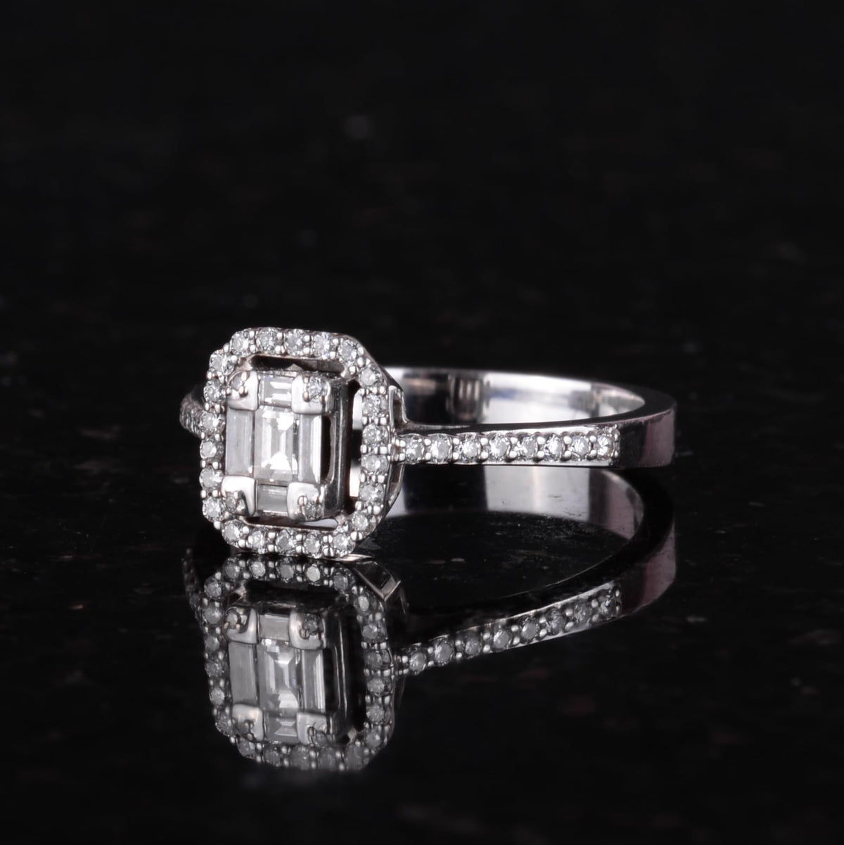 KAMBO 0.41 Ct Certified Diamond Women's Engagement Ring - 14K White Gold Wedding Band — 5