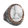 Natural Stone Ring - Handcrafted 925 Sterling Silver Ring (Model-2)