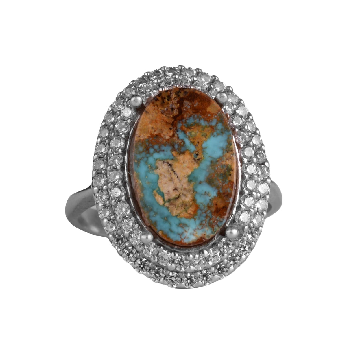 KAMBO Natural Turquoise Stone Elegant Women's Ring – 925 Sterling Silver Handmade Jewelry (Style-30)