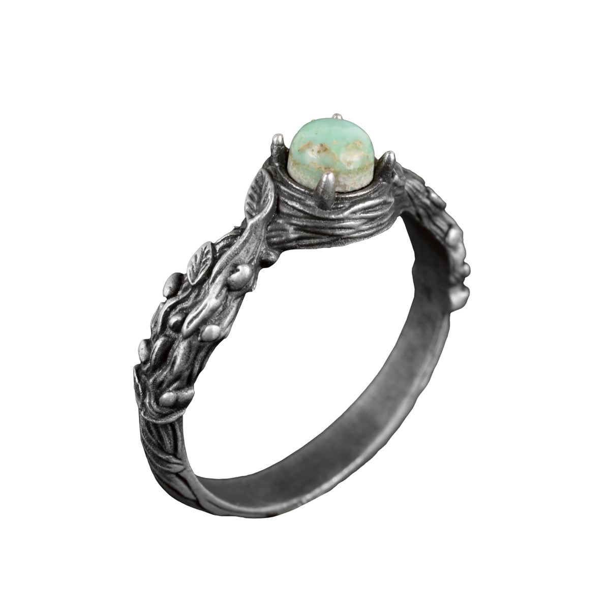 Natural Arizona Turquoise Stone Ring, 925 Sterling Silver (Model-4)
