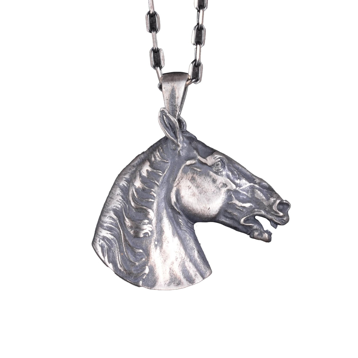 Horse Head Necklace - 925 Sterling Silver Necklace
