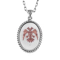 Natural Pearl Symbol Chain Unisex Necklace 925 Sterling Silver – Handmade Ottoman Byzantine Symbol Necklace (Double-Headed Pearl)