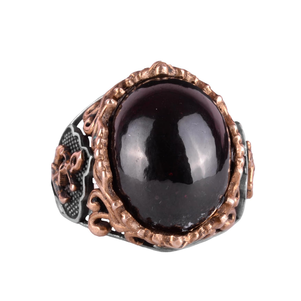 Tiger Eye Stone Anchor Ring - 925 Sterling Silver