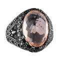 KAMBO Natural Citrine Gemstone Ring - 925 Sterling Silver Vintage Design