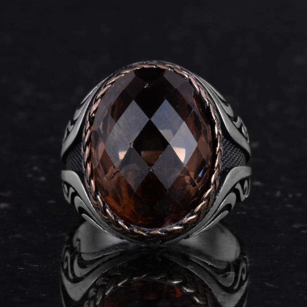 925 Sterling Silver Ring - Manufactured Stone Silver Ring - Handmade Ring (Manufactured Sultanite) — 4