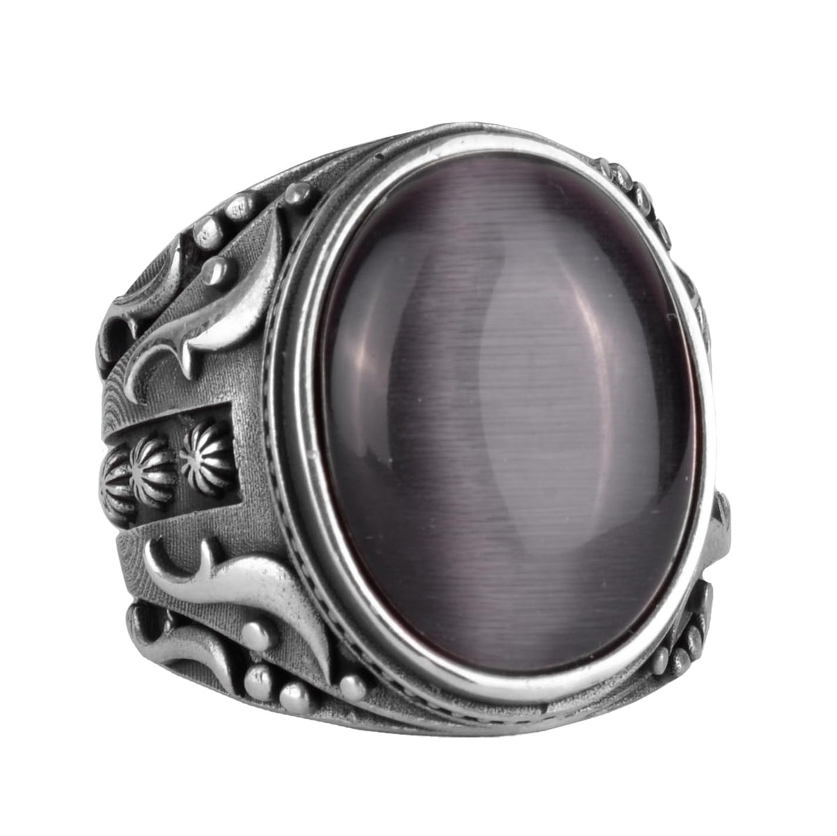 Synthetic Stone Ring, 925 Sterling Silver Ring, Designer Silver Men's Ring