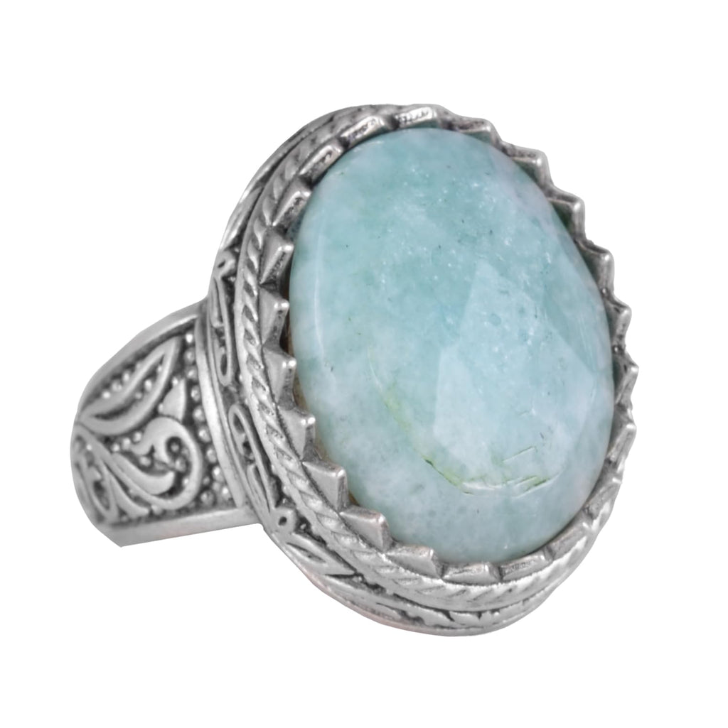 Natural Stone Ring - 925 Sterling Silver
