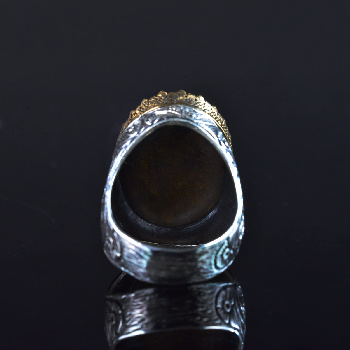 Handcrafted Yemen Agate Stone Ring, 925 Sterling Silver Men's Ring, Stylish Islamic Jewelry — 9